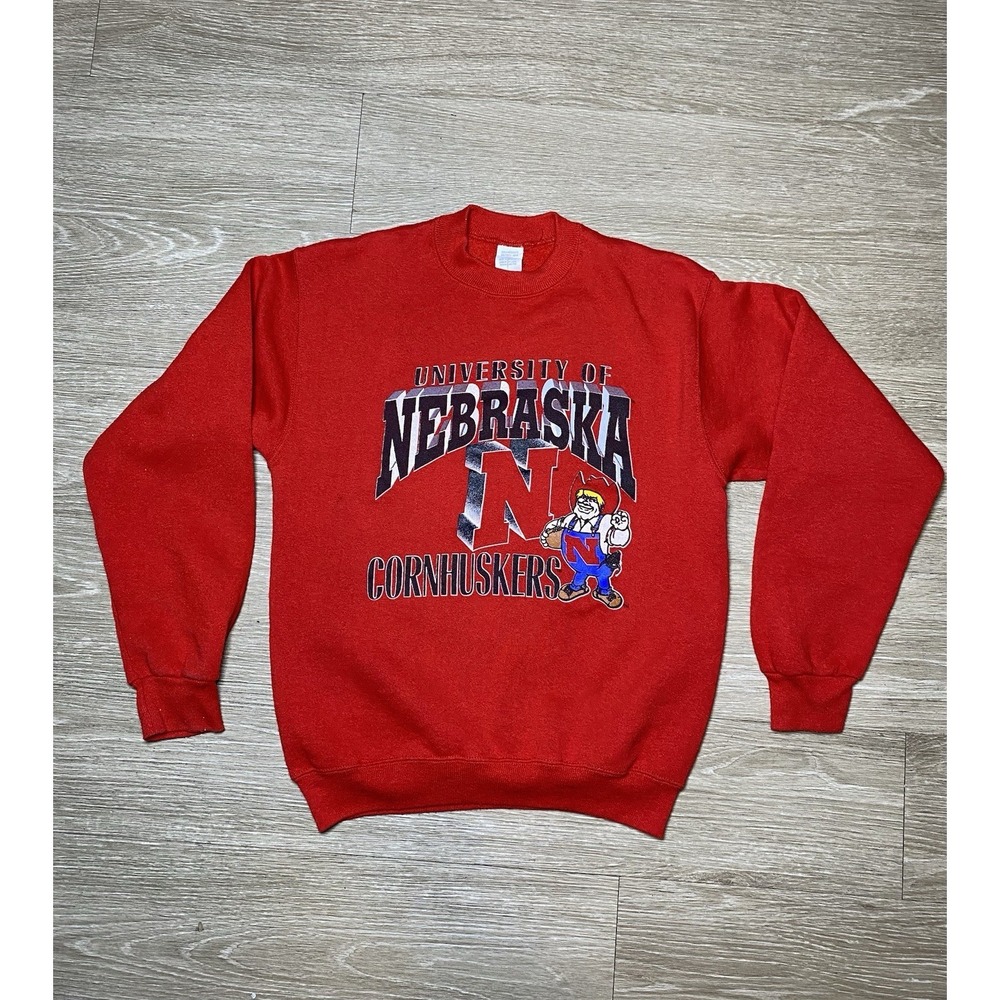 Vintage 90's University of Nebraska Cornhuskers  Crewneck Sweatshirt Youth LARGE